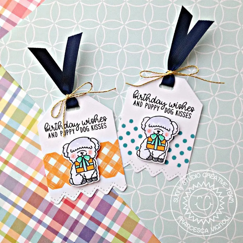 Sunny Studio Stamps Party Pups Dog Birthday Gift Tags by Franci