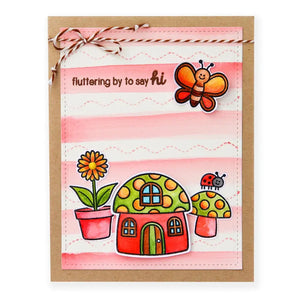 Sunny Studio Stamps Backyard Bugs Striped Fluttering By To Say Hi Butterfly Card