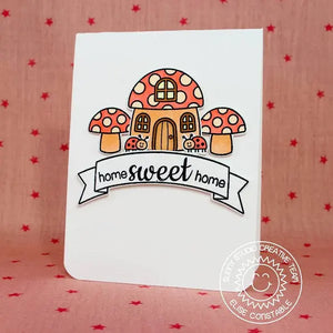 Sunny Studio Stamps Backyard Bugs Home Sweet Home Mushroom House Card