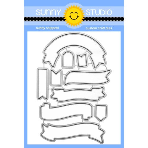 Sunny Studio Stamps Banner Basics Metal Cutting Dies Set