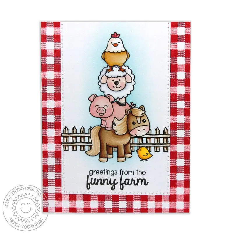 Sunny Studio Stamps Missing Ewe Funny Farm Animal Card