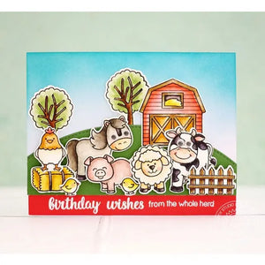 Sunny Studio Stamps Barnyard Buddies Farm Herd of Animals Card