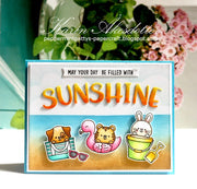 Sunny Studio May Your Days Be Filled With Sunshine Critters Playing in the Ocean and Sand Card (using Beach Buddies Stamps)