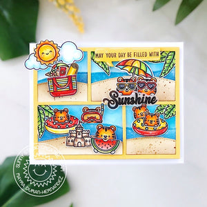 Sunny Studio May Your Day Be Filled With Sunshine Summer Comic Strip Card (using Beach Buddies Stamps)