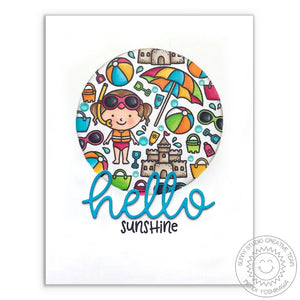 Sunny Studio Stamps Hello Sunshine Card using Hello Word Die