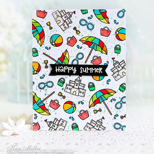 Sunny Studio Stamps Beach Umbrellas & Sandcastles Happy Summer Card