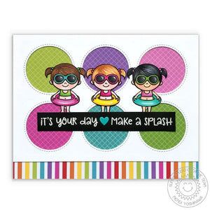 Sunny Studio Stamps Beach Babies It's Your Day - Make A Splash Girly Summer Birthday Card