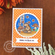 Sunny Studio Sending A Big Bear Hug Fall Leaves & Mushrooms Autumn Card (using Bear Hugs 4x6 Clear Stamps)