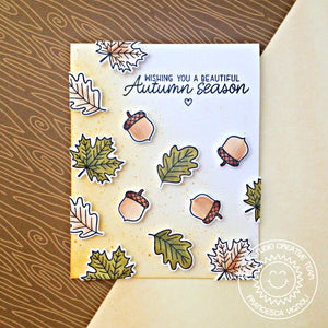 Sunny Studio Stamps Beautiful Autumn Watercolored Fall Leaves Card by Franci 