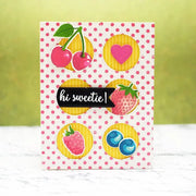 Sunny Studio Stamps Berry Bliss Bright Hot Pink Polka-dot Pop Art Fruit Themed Handmade Card