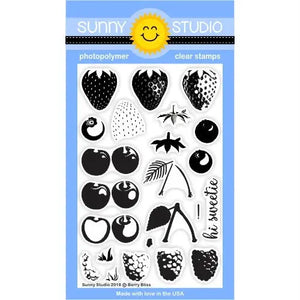 Sunny Studio Stamps Berry Bliss 4x6 Clear Photopolymer Stamp Set SSCL-196