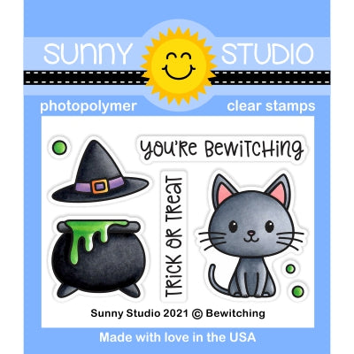Sunny Studio 2x3 Clear Halloween Cat Bewitching Stamps - Sunny Studio Stamps