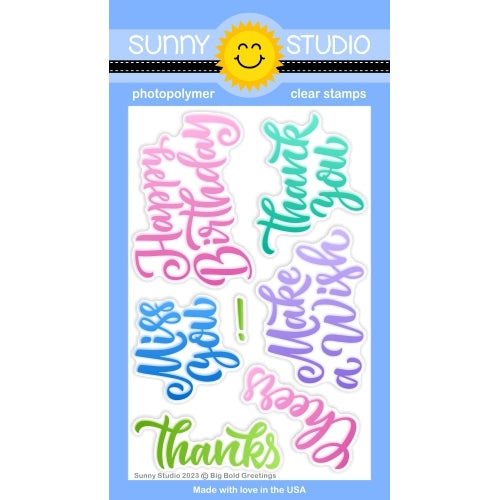 Sunny Studio Tranquil Tulips Everyday Sentiments 4x6 Clear Photopolymer Stamps SSCL-346