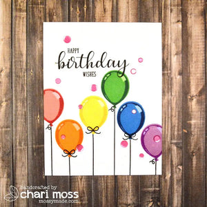 Sunny Studio Stamps Layered Balloons Rainbow Birthday Card by Chari Moss