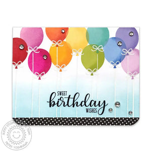 Sunny Studio Stamps: Birthday Balloon Rainbow Layered Card by Mendi Yoshikawa