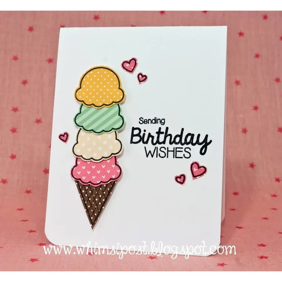 Sunny Studio Stamps Birthday Smiles Four Scoops Ice Cream Card