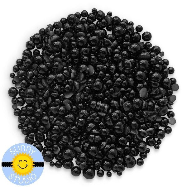 Sunny Studio Stamps Black Onyx Droplets Enamel Dots Drops Embellishment- 2mm, 3mm, 4mm & 5mm