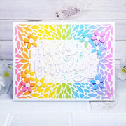 Sunny Studio Stamps Rainbow Birthday Card (using Blooming Frame Petal Background Backdrop Cover Plate Cutting Die)