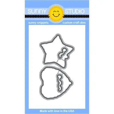 Sunny Studio Stamps Bold Balloons Star & Heart Celebration Steel Rule Die Set