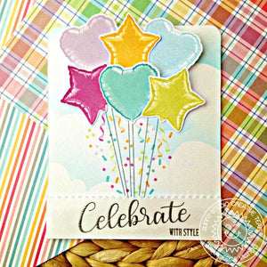 Sunny Studio Stamps Bold Balloons Star & Heart Bouquet Card by Franci