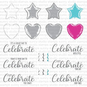 Sunny Studio Stamps Bold Balloon Heart & Star Mylar Color Layering Stamping Guide