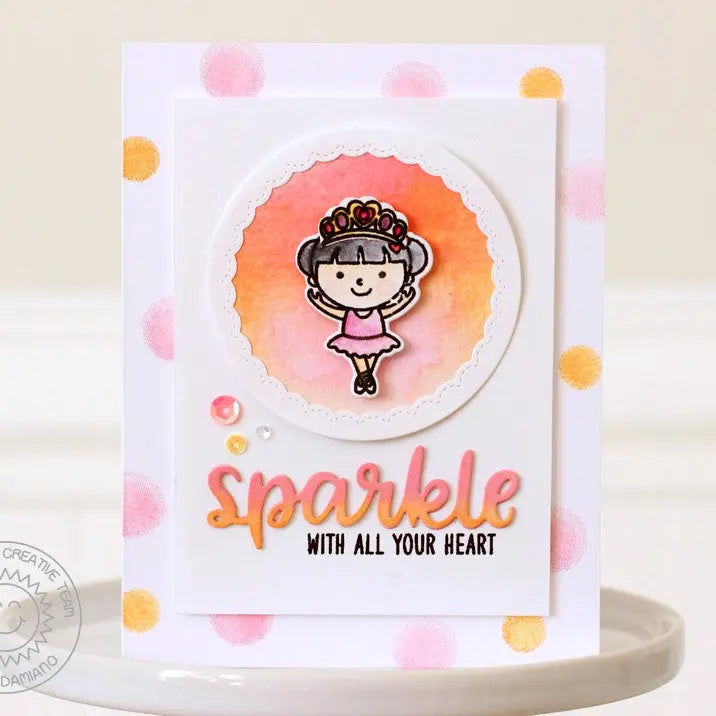 Sunny Studio Stamps Sparkle with All Your Heart Card using Word die