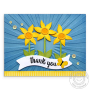 Sunny Studio Stamps Daffodil Thank You Card (using Botanical Backdrop Dies)