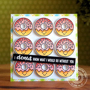 Sunny Studio Stamps Breakfast Puns Box of Donuts Grid Style Card