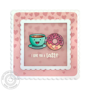 Sunny Studio Stamps Cascading Hearts Love You A Latte Card by Mendi Yoshikawa