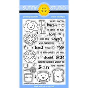 Sunny Studio Stamps Breakfast Puns Love Themed 4x6 Clear Photopolymer Stamp set