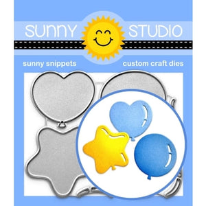 Sunny Studio Stamps Bright Balloons 4-piece Metal Cutting Dies Set with Heart, Star, Oval & Round Balloons SSDIE-340