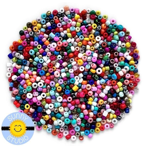 Sunny Studio Stamps Rainbow Bright Seed Beads Embellishments 2mm - 3mm