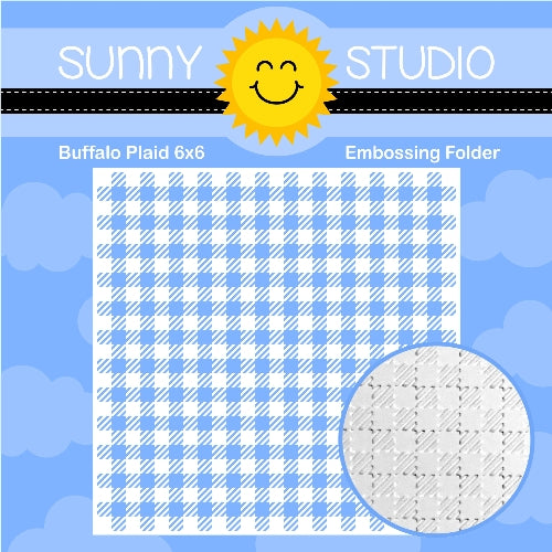 Sunny Studio Stamps Buffalo Plaid Gingham Texture 6x6 Embossing Folder for Embossed Cards