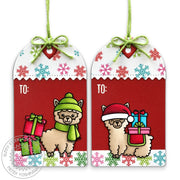 Sunny Studio Stamps Build-A-Tag #1 Alpaca Snowflake Print Christmas Gift Tags