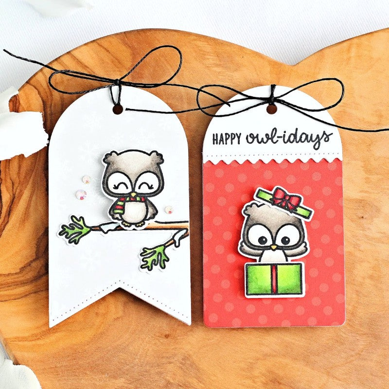 Sunny Studio Stamps Happy Owlidays Owl Christmas Gift Tags