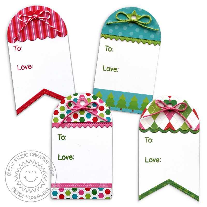Sunny Studio Stamps Build-A-Tag #1 Mix and Match Holiday Gift Tag Set