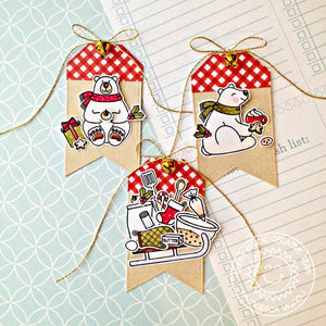 Sunny Studio Stamps Blissful Baking Playful Polar Bear Gift Tags by Franci (using Build-A-Tag #2 dies)