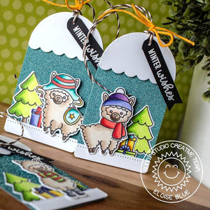 Sunny Studio Stamps Alpaca Holiday Christmas Gift Tags by Eloise Blue
