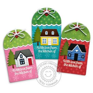 Sunny Studio Stamps With Love From the Kitchen Of House Home Themed Gift Tags (using Build-A-Tag 1 Metal Cutting Dies)