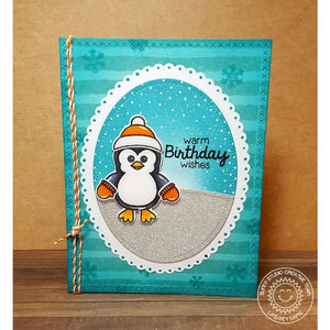 Sunny Studio Stamps Bundled Up Penguin Winter Birthday Card
