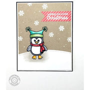 Sunny Studio Stamps Bundled Up Winter Penguin Card