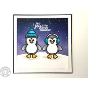 Sunny Studio Stamps Bundled Up Simple Pleasures Penguin Card