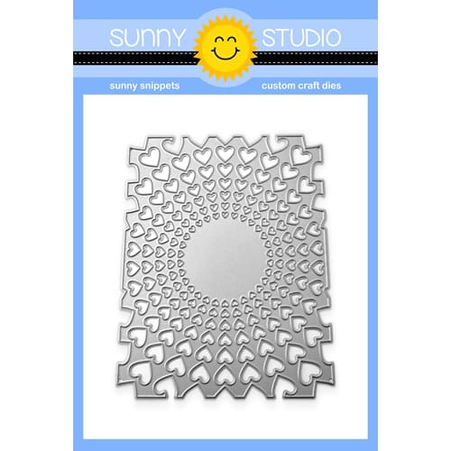Sunny Studio Stamps Bursting Hearts A2 Background Backdrop Metal Cutting Dies SSDIE-283