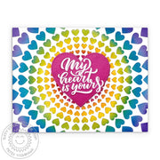Sunny Studio Stamps My Heart is Yours Rainbow Valentine's Day Card (using Bursting Hearts Background Metal Cutting Die)