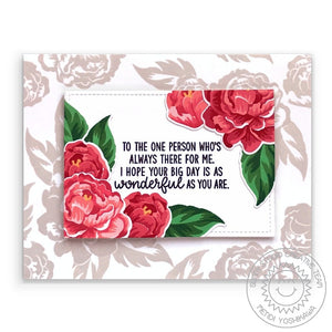 Sunny Studio To The One Person Who's Always There For Me. Hope Your Big Day is as Wonderful As You Are Floral Flower Card (using Inside Greetings Birthday Clear Sentiment Stamps)