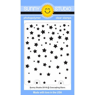 Sunny Studio Stamps Cascading Stars 3x4 Photo-polymer Clear Stamp Set