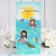 Sunny Studio Stamps Magical Mermaids Ocean Themed Summer Birthday Card by Leanne West