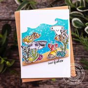 Sunny Studio Stamps Best Fishes Summer Card by Eloise Blue (using Catch A Wave Border Dies)