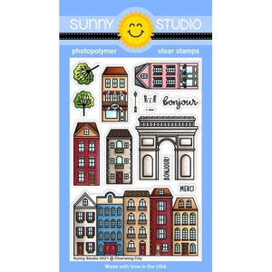 Sunny Studio Charming City 4x6 Photopolymer Clear Stamps SSCL-317