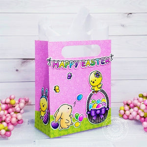 Sunny Studio Stamps Happy Easter Chick & Bunny Basket with Eggs Gift Bag (using Sweet Treats Bag Cutting Die)
